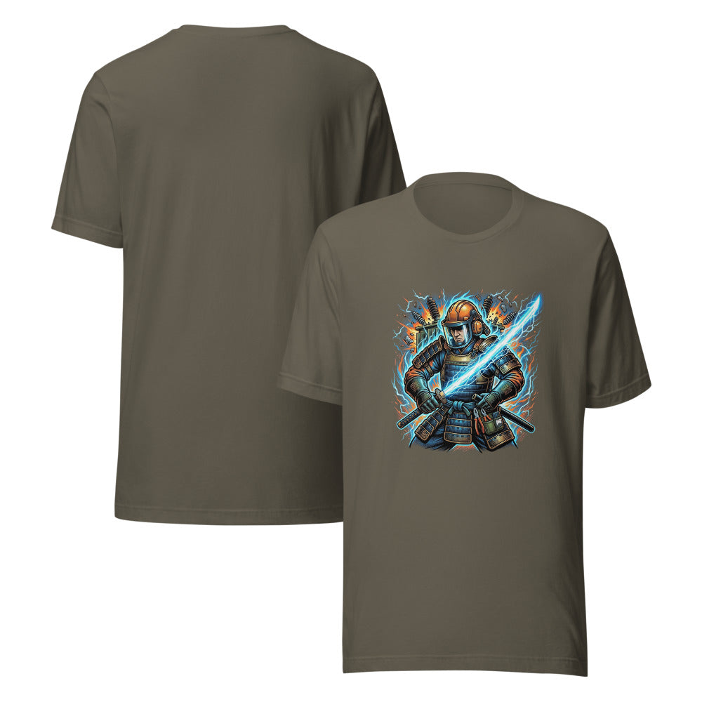 Arc Flash Samurai Electrician T-Shirt | Funny Trades Tee